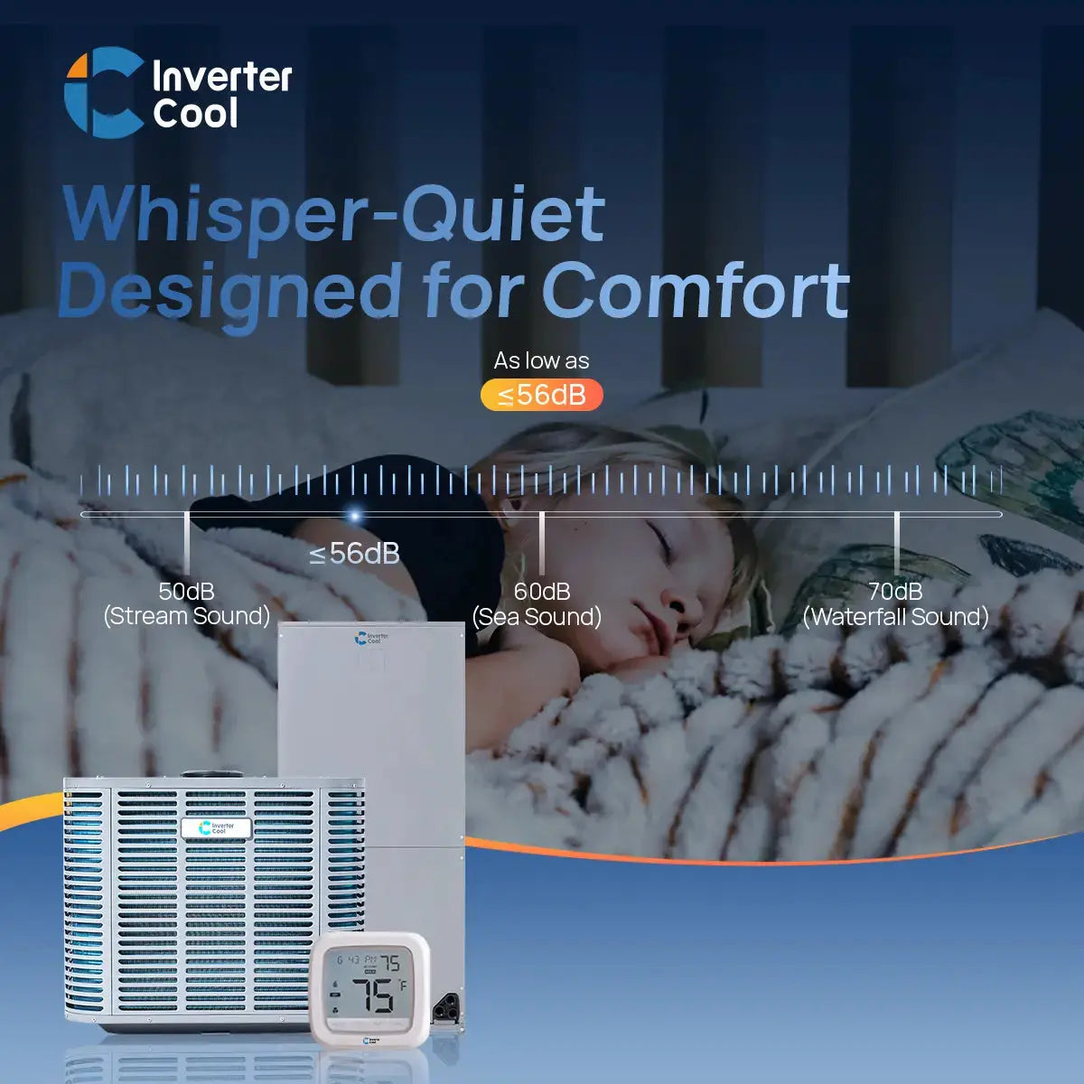 Quiet operation 2 ton heat pump